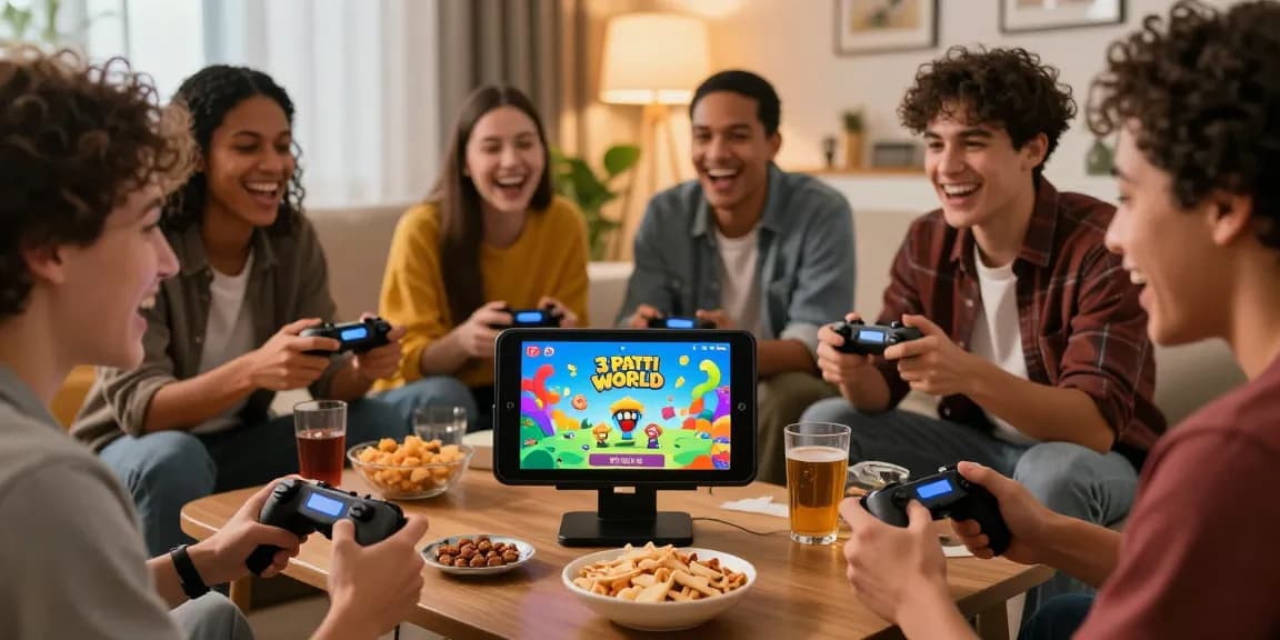 Best Card Game experience with friends enjoying the 3 Patti World app in a lively gaming atmosphere.