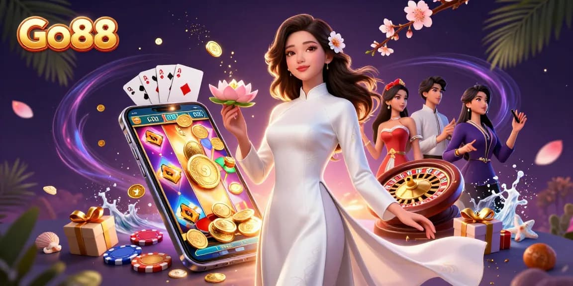 Experience the thrill of Go88 casino games with this vibrant scene full of action and winning moments.