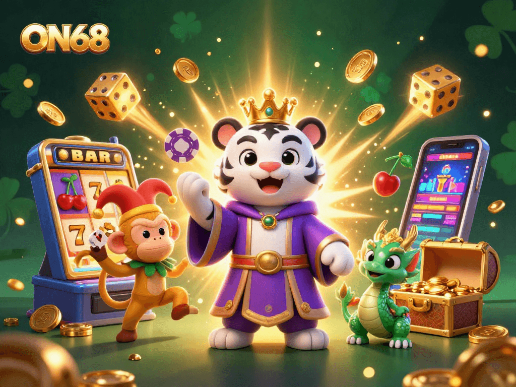 Engage with wide-ranging games at ON68, featuring thrilling jackpot excitement and dynamic characters.
