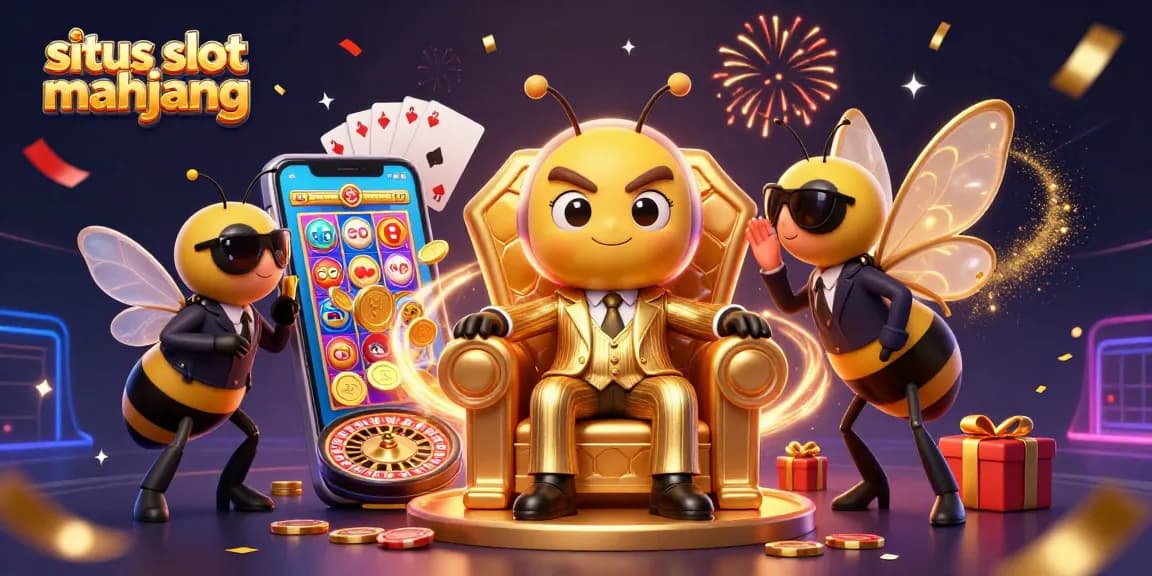 Experience the excitement of situs slot mahjong with vibrant slot game action and a bumblebee mob boss.