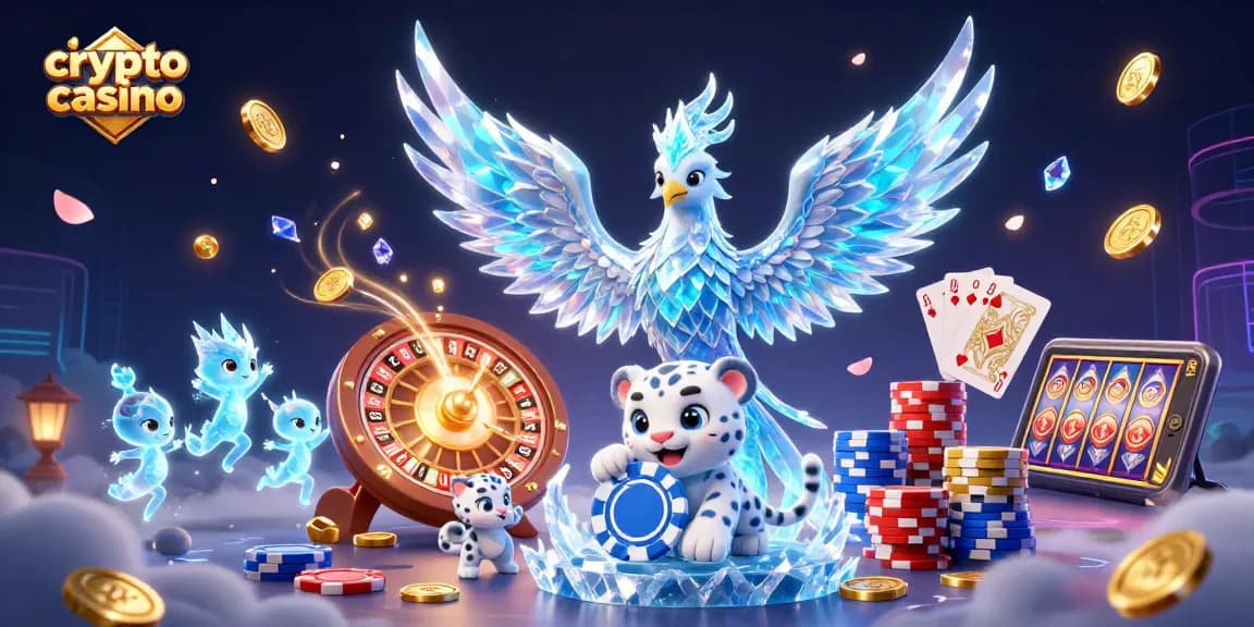 Join the excitement in this crypto casino scene with vibrant characters and dynamic gaming elements.
