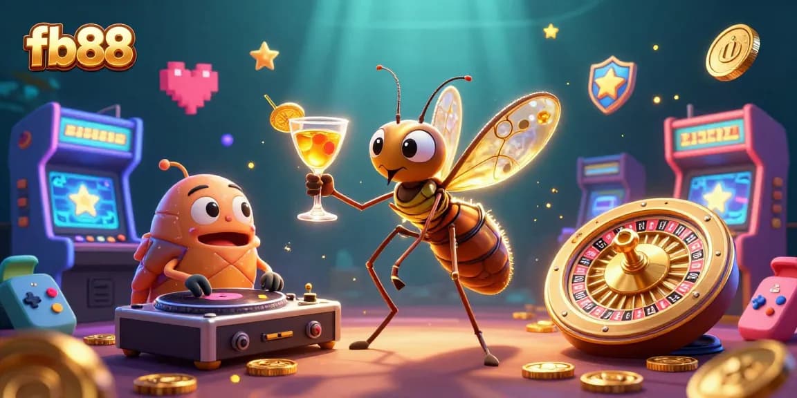 Engage in thrilling gameplay with fb88's vibrant casino atmosphere featuring unique characters and gaming elements.