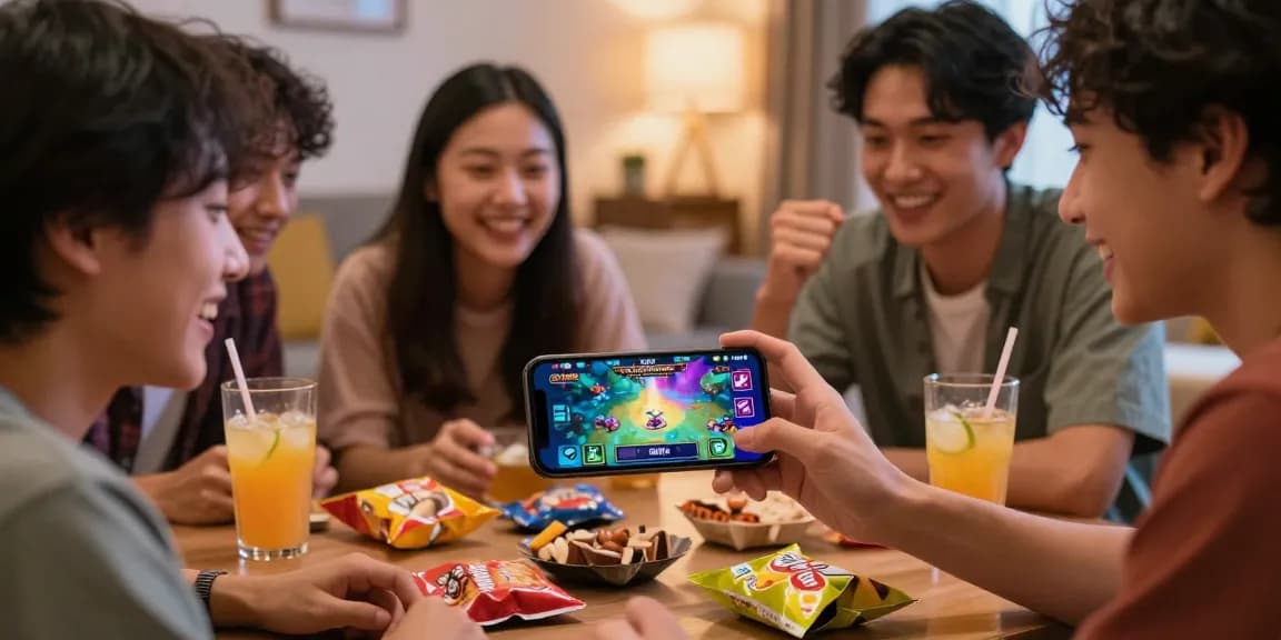 Friends enjoying a gaming session while 3 Patti Gold install interface is on display, showcasing social interaction and excitement.