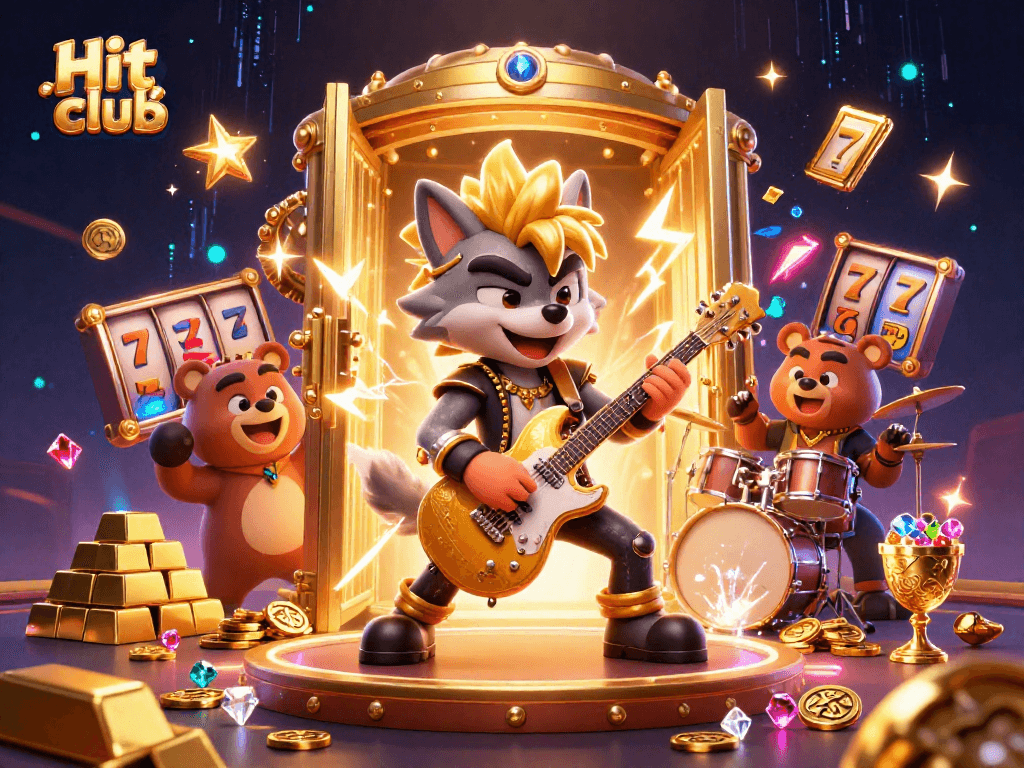 Experience the excitement at Hit club with rock star characters rocking the casino scene.