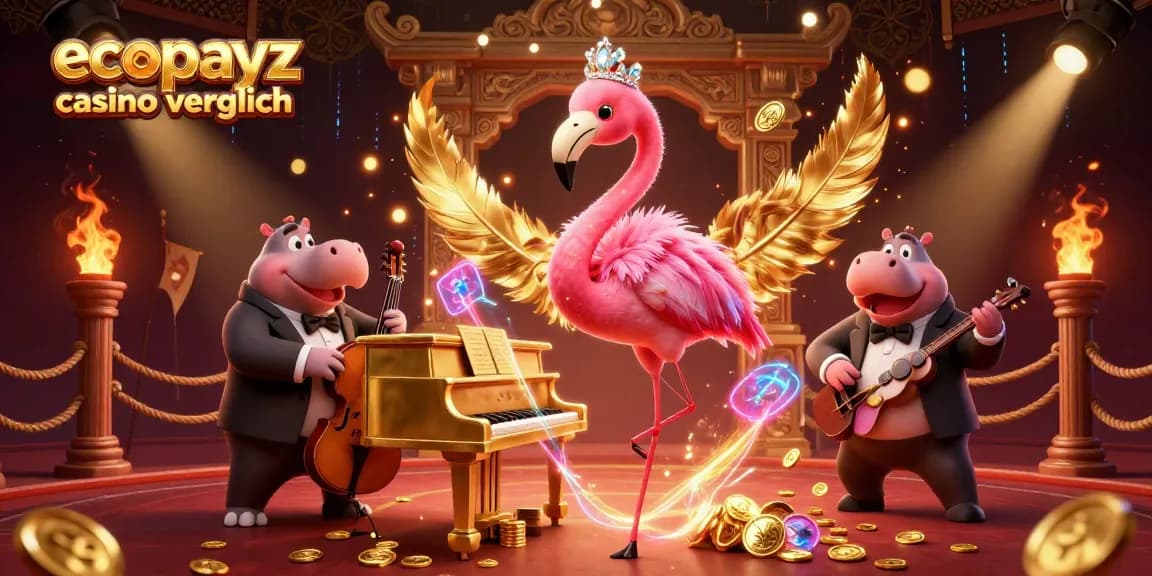 Experience excitement at the ecopayz casino vergleich with vibrant gaming elements, golden coins, and lively characters.