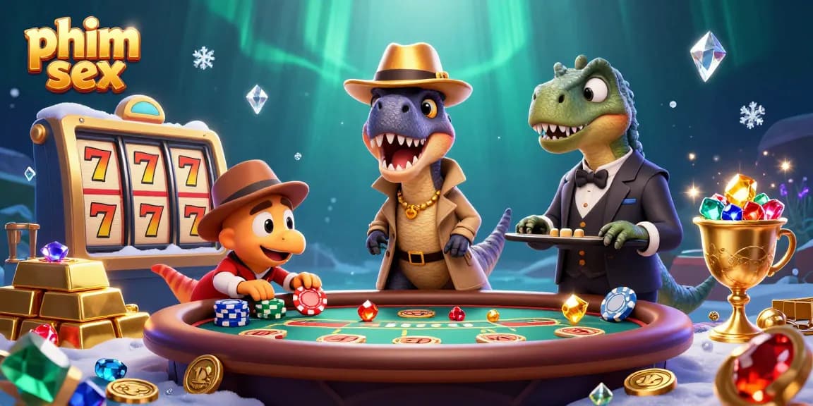 Experience high-stakes gameplay in a vibrant "phim sex" casino scene with dynamic characters and lively elements.