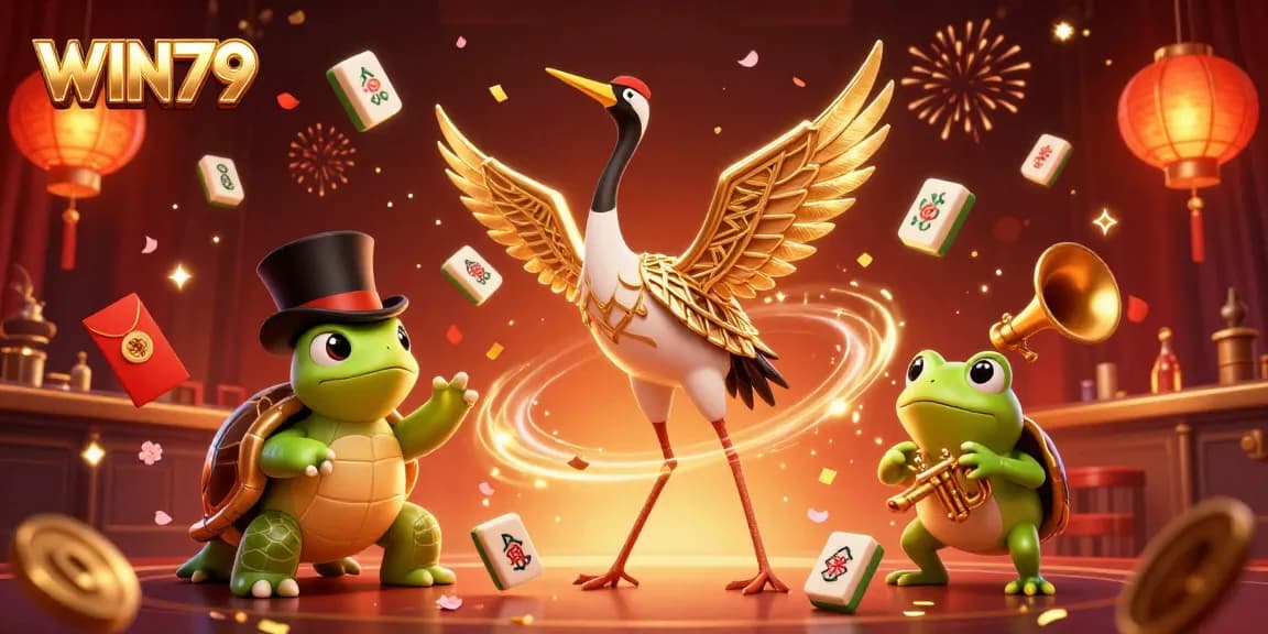 Experience exciting gaming adventures at WIN79 with vibrant casino characters and captivating decorations