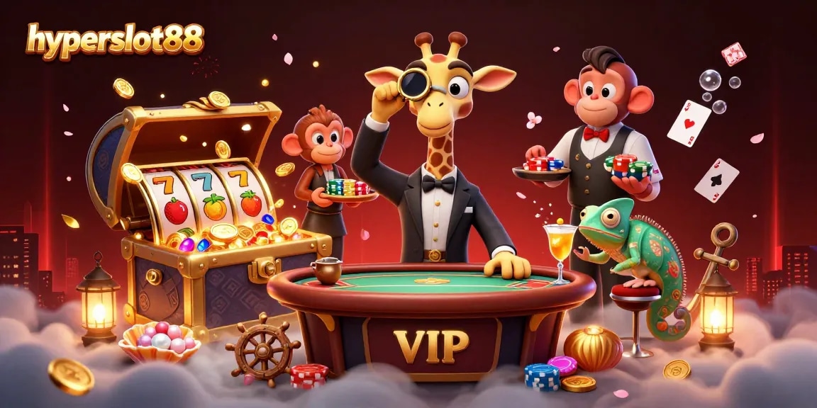 Play epic games at hyperslot88, featuring high-roller giraffe and dynamic casino elements.