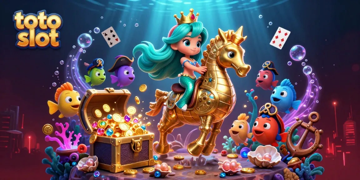 Immerse yourself in the thrilling toto slot adventure featuring a mermaid princess and her seahorse!