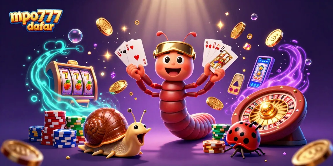 Experience excitement with mpo777 daftar, showcasing thrilling slot games and dynamic illustrations.