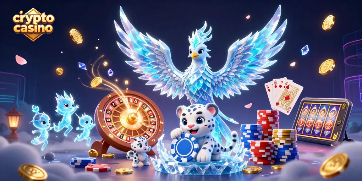 Join the excitement in this crypto casino scene with vibrant characters and dynamic gaming elements.