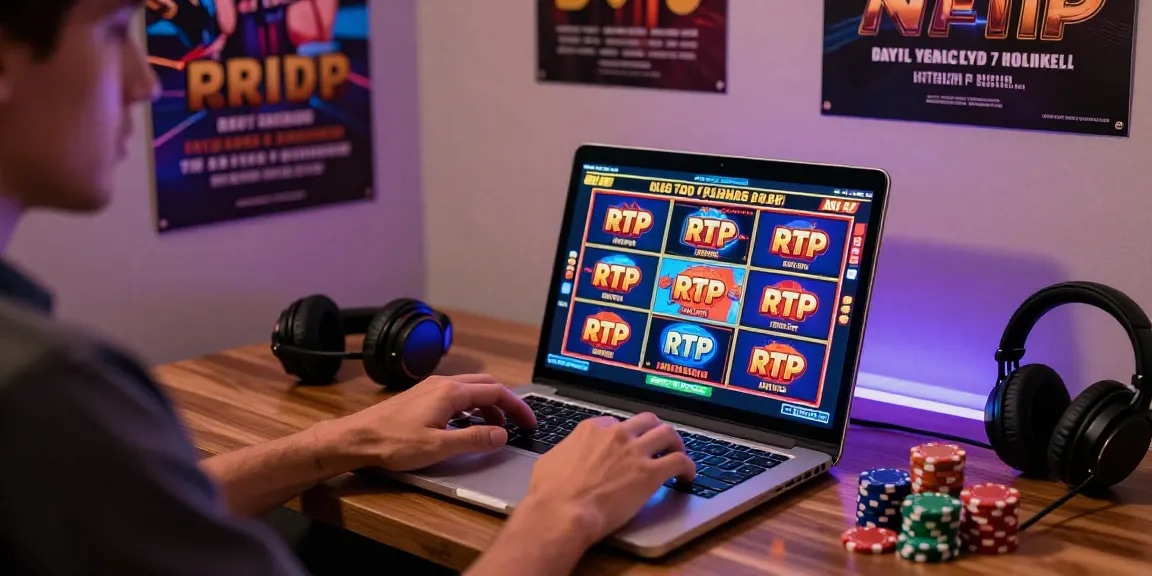 Slot gacor hari ini dengan permainan menarik di laptop, suasana nyaman dan penuh semangat.