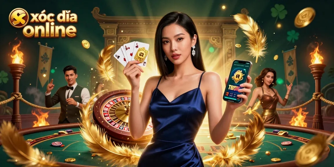 Experience thrilling gameplay with xóc đĩa online in this vibrant casino scene filled with excitement.