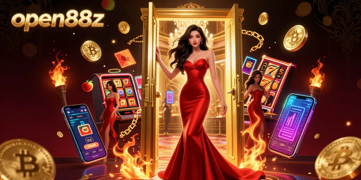 Play slots and win big at open88z with an exquisite Asian woman in a luxurious casino setting.