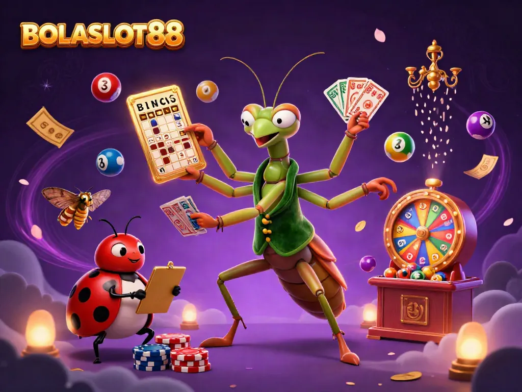 Experience thrilling games at BOLASLOT88 with unique 3D cartoon characters and vibrant casino elements.
