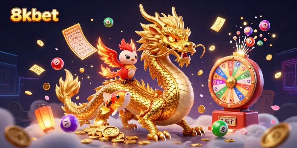 Win big at 8xbet with an exciting 3D illustration showcasing vibrant casino elements.