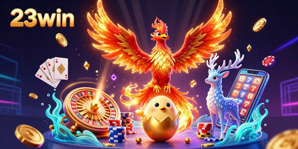 Experience thrilling moments at 23win with a dynamic scene of lucky games showcasing vibrant characters and stunning visuals.