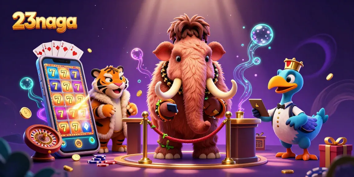 Experience exciting gaming action at 23naga with vibrant casino characters and dynamic slot games.