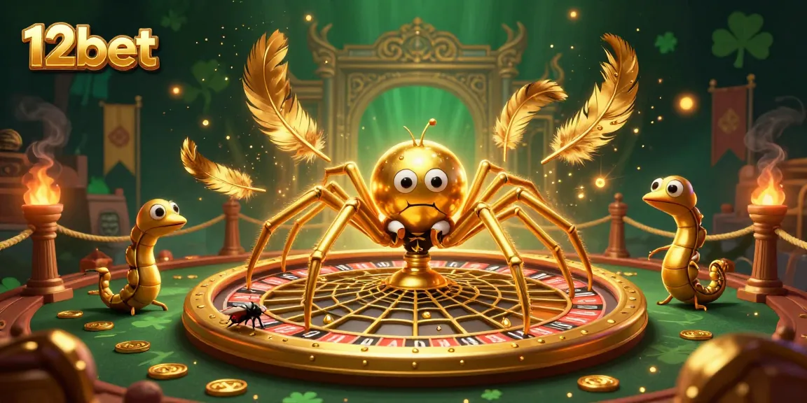 Cá cược an toàn tại 12bet với mạng nhện vàng tạo nên vòng quay roulette ấn tượng.