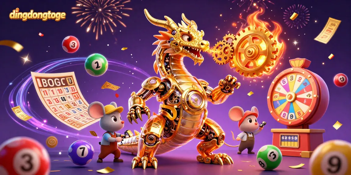 Spark excitement with dingdongtoge lottery balls and thrilling prizes in a vibrant, colorful scene.
