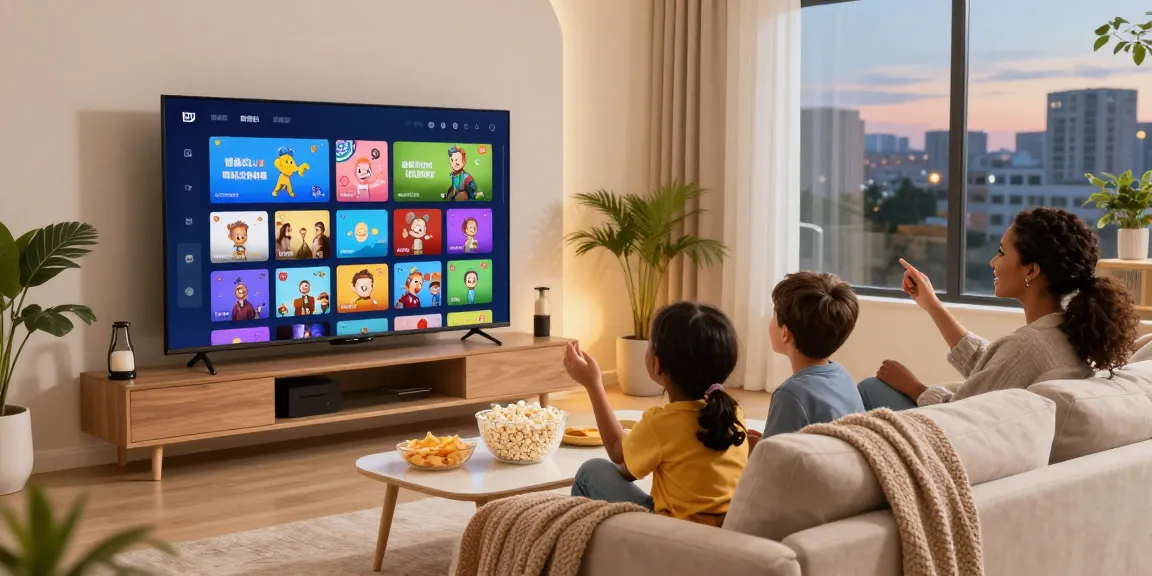 Explore the Best IPTV Service in the USA 2026 with a family enjoying diverse channels in a cozy living room setting.