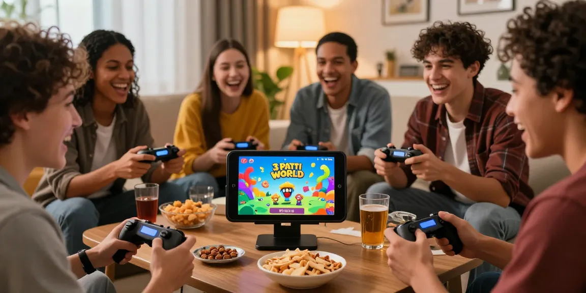 Best Card Game experience with friends enjoying the 3 Patti World app in a lively gaming atmosphere.