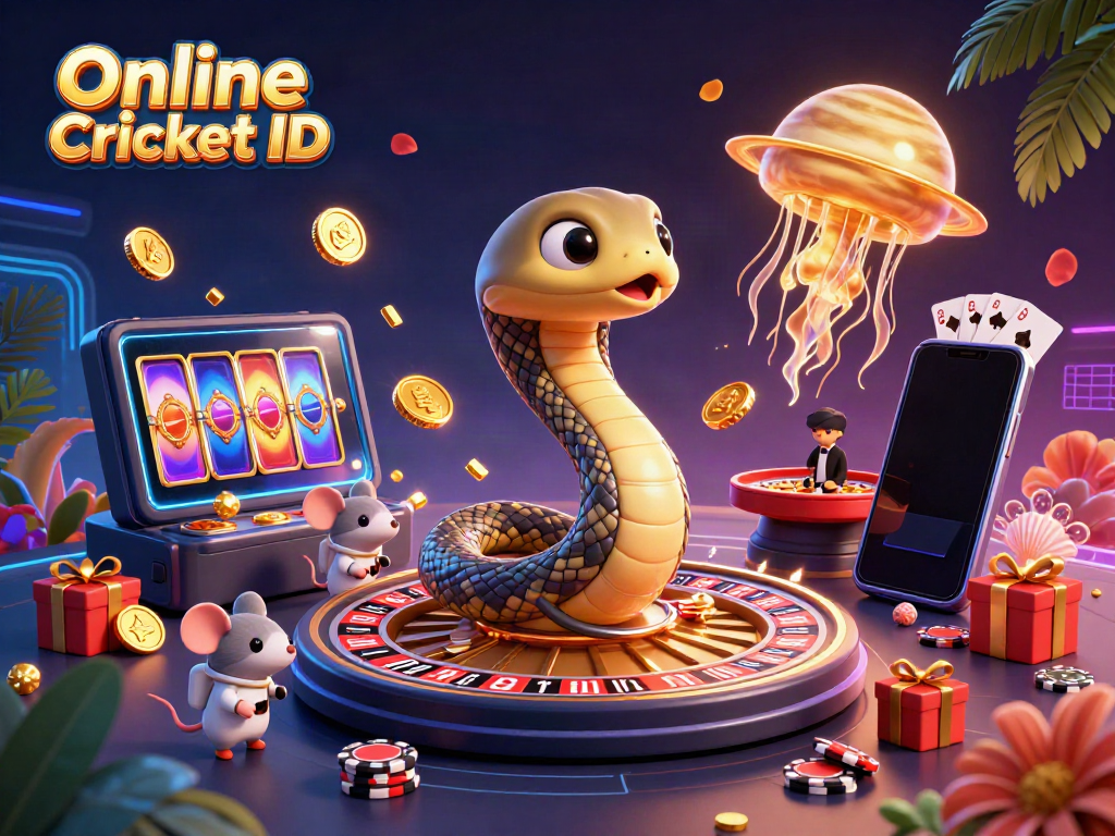 Engage in online cricket betting with your verified Online Cricket ID amidst a colorful casino universe.