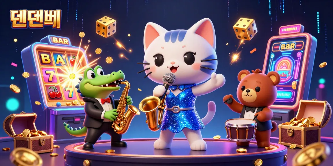 Experience the excitement of 텐텐벳 with vibrant casino characters and dazzling game elements bursting with energy.