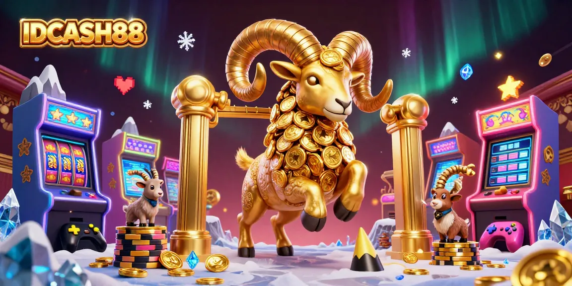 Experience the excitement of IDCASH88 with vibrant golden visuals and engaging slot game elements.