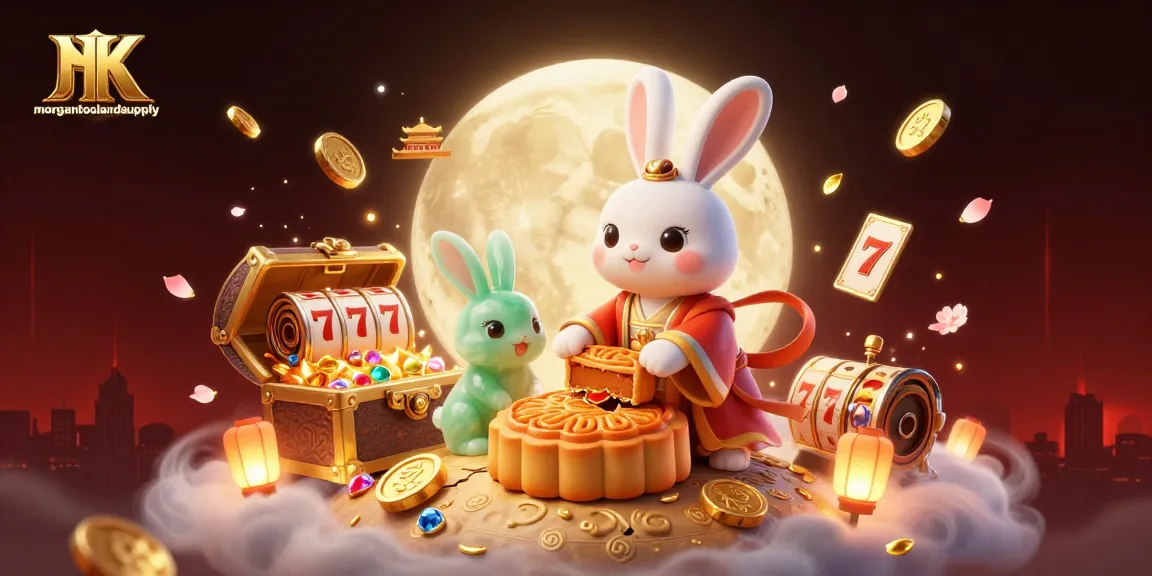 Experience the thrill of gaming at morgantoolandsupply, showcasing a vibrant illustration of a moon rabbit interacting with casino elements.
