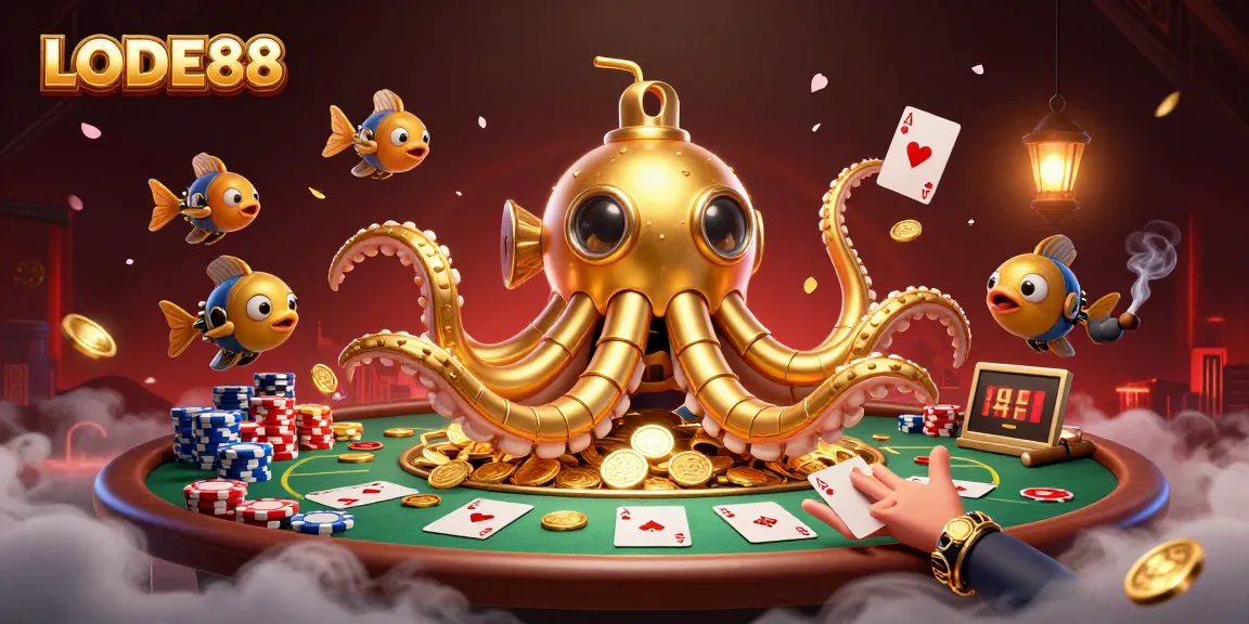 Join the action at LODE88 with a thrilling poker scene amidst golden treasure!