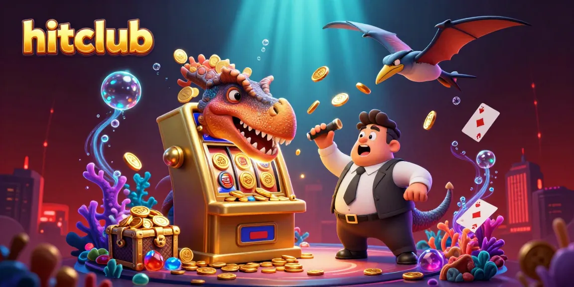 Hitclub players experience an exciting jackpot scene with dynamic 3D cartoon characters in a vibrant casino.