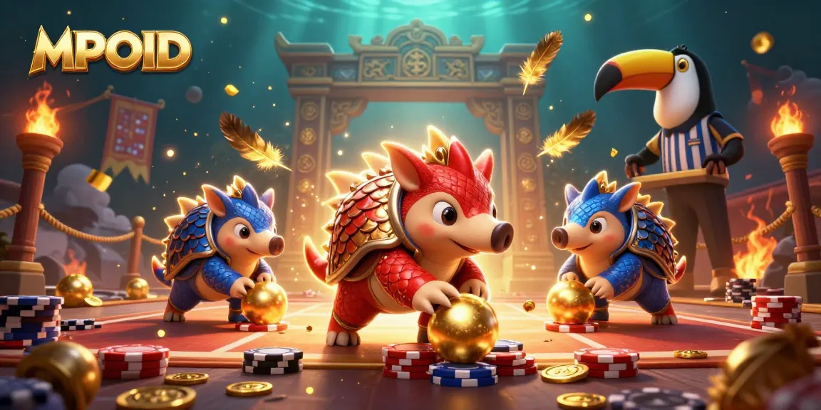 MPOID brings thrilling slot action with rival pangolins and dynamic game elements in an exciting 3D illustration.