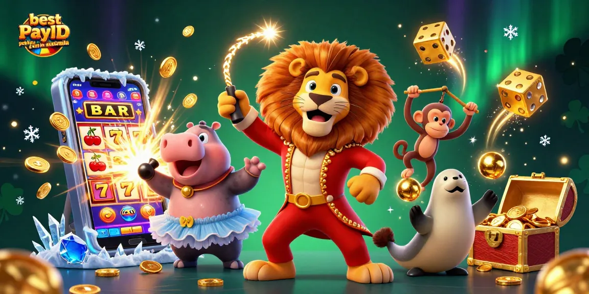 Play the best PayID pokies sites in Australia with vibrant casino elements and engaging characters