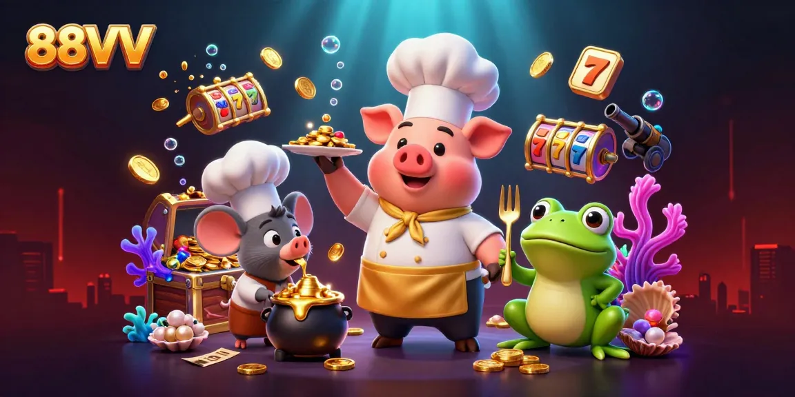 Experience dynamic gaming at 88VV with vibrant characters and lively casino elements.