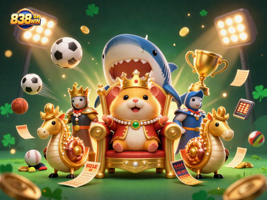 Unleash entertainment with 838WIN's dynamic sports betting atmosphere featuring vibrant characters.