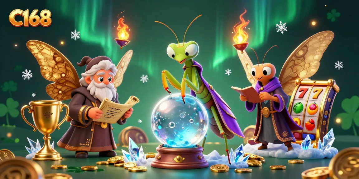 Spin and win on C168 with vibrant slots and gaming elements around mystical characters.