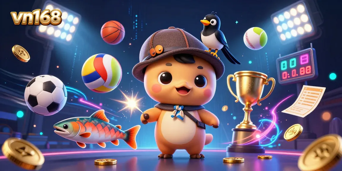 Engage in exciting betting experiences with vn168 featuring dynamic sports elements and playful characters.