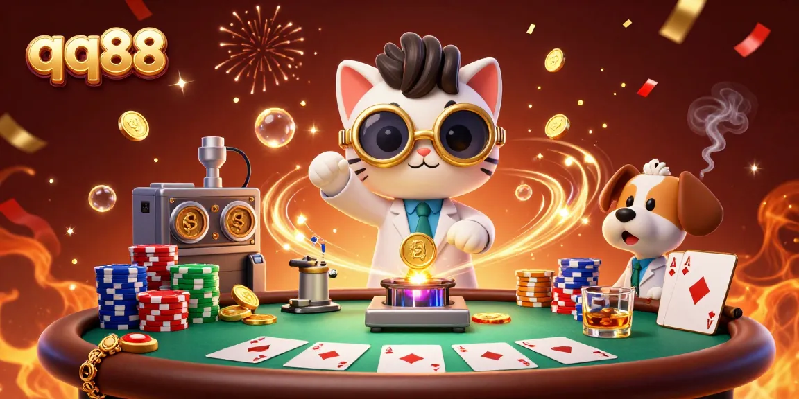 Experience exciting gaming strategies at qq88 with vibrant casino elements and action-packed characters.
