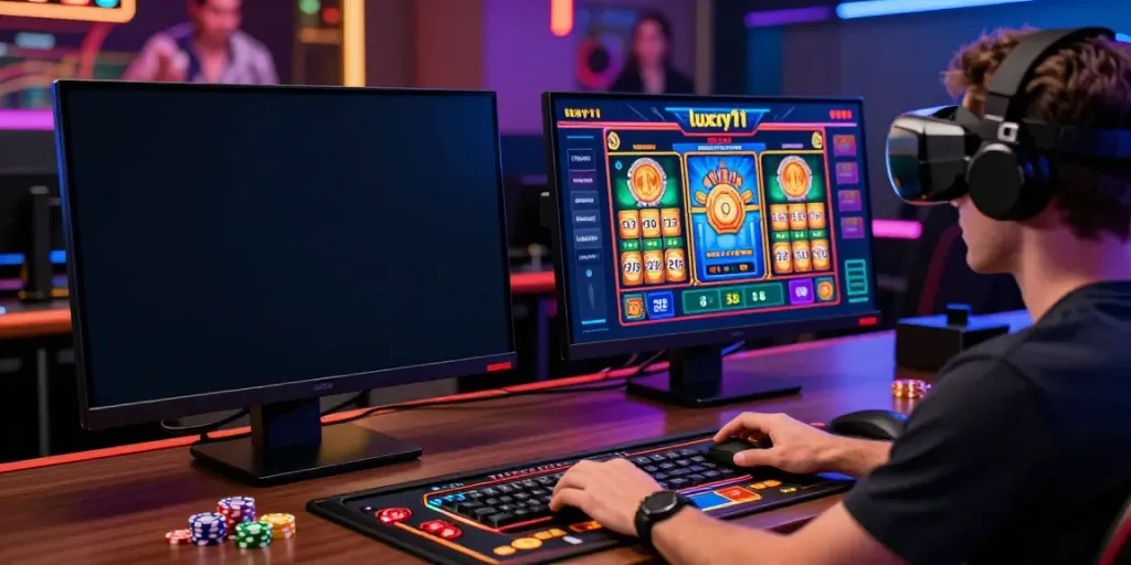 Lifestyle gaming scene highlighting luxury111's innovative online casino experience with real-time analytics and immersive gameplay.