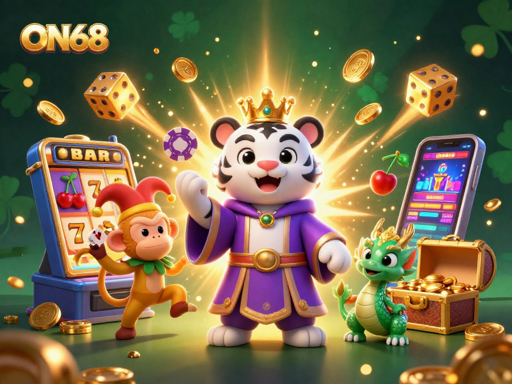 Engage with wide-ranging games at ON68, featuring thrilling jackpot excitement and dynamic characters.