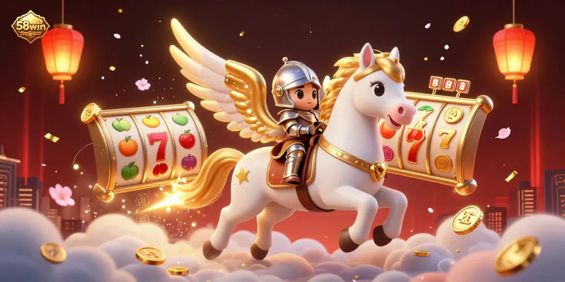 Engage with 58win in an ultra-detailed 3D casino adventure filled with vibrant slot elements.