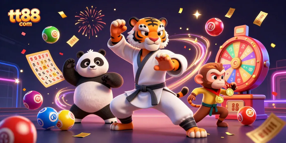 Experience thrilling gameplay at tt88 com with an ultra-detailed 3D illustration of a kung fu master, depicting gambling excitement.