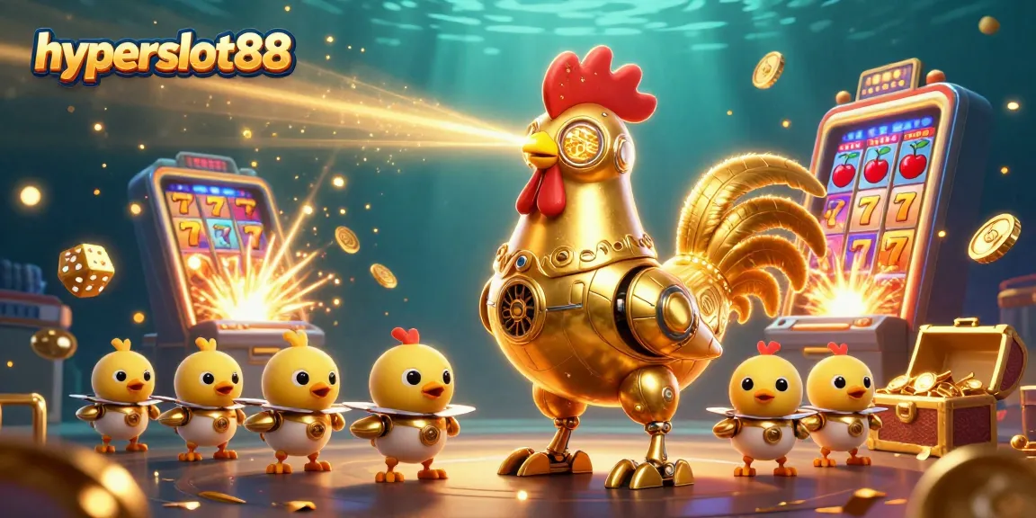 Experience dynamic gaming action with hyperslot88, featuring vibrant slot machines and animated characters.