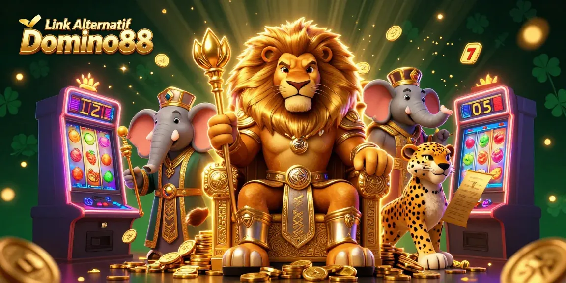 Win big with Link Alternatif Domino88 in this captivating 3D casino illustration