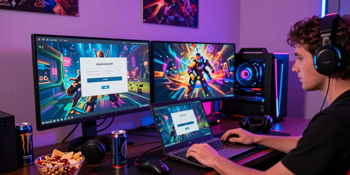 Enthusiastic player engaged in rajakhodam89 login on dynamic gaming setup with vibrant visuals.