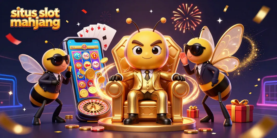 Experience the excitement of situs slot mahjong with vibrant slot game action and a bumblebee mob boss.