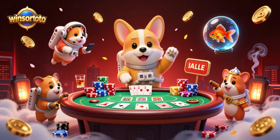 Experience winsortoto in this vibrant 3D illustration of a space casino environment with dynamic gaming elements.
