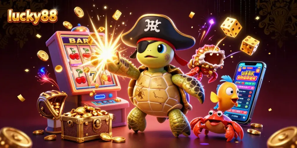 Experience thrilling gameplay with lucky88's vibrant characters and jackpot symbols bursting in energy.