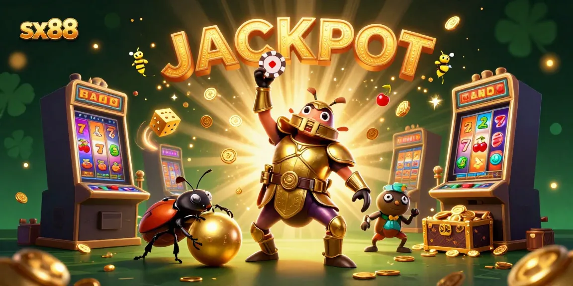 Experience big wins at sx88 with dynamic 3D casino elements and vibrant illustrative characters.